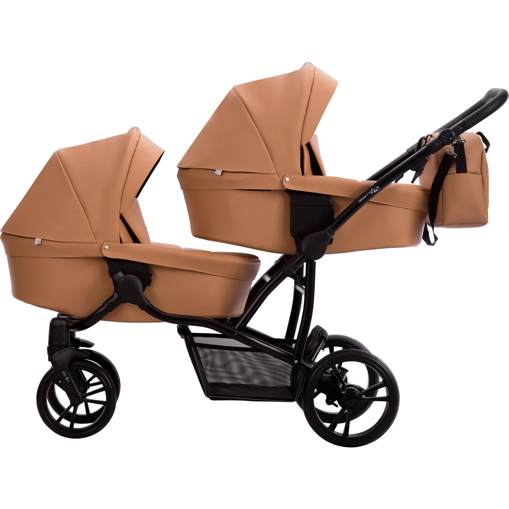 Коляска 2 в 1 для двойни Bebetto B 42 PRO (23) карамель